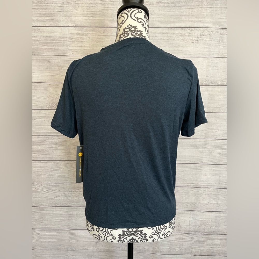 StretchTheRules | NWT Chic Navy Twist Front Short Sleeve Tee - Picture 3 of 8